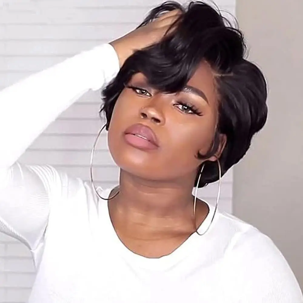 

Short Pixie Cut Bob Wig for Black Women 150% Density Lace Front Wig Human Hair 13x6x1 Deep Side Part Wigs 100% Brazilian Virgin