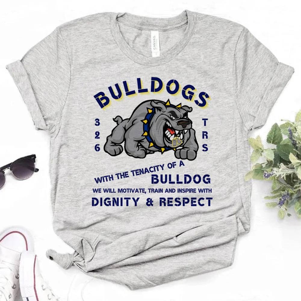 

Bulldog top women manga t shirt girl comic y2k clothing