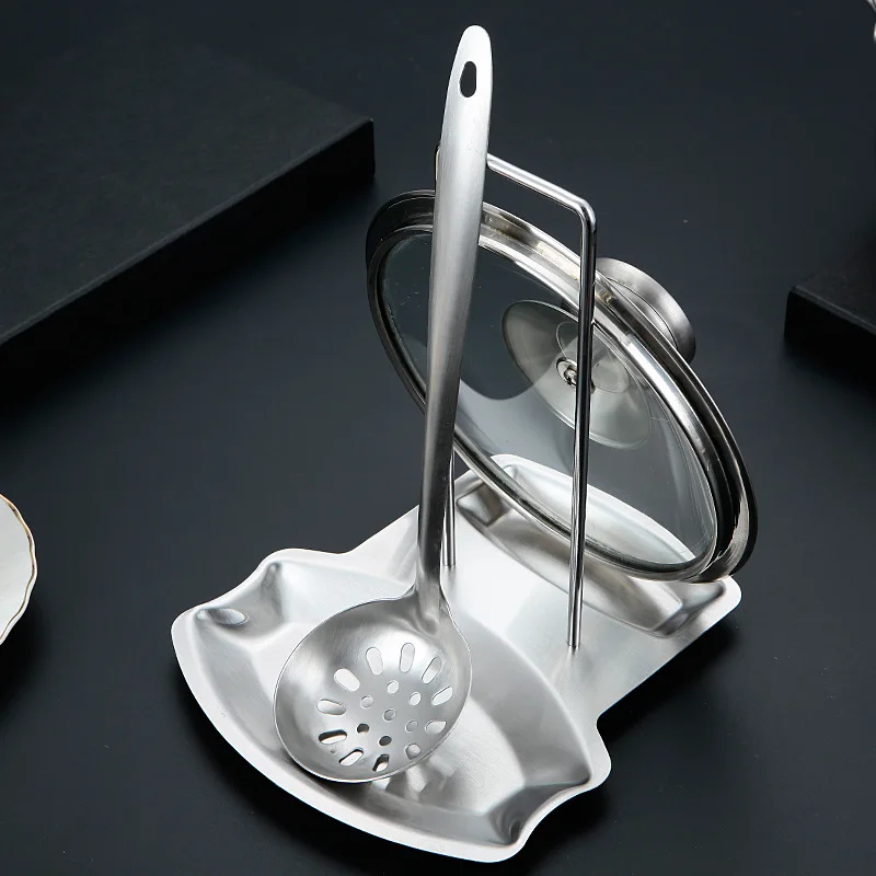 

Полка для крышек кастрюль из нержавеющей стали, кухонный Органайзер, подставка для ложек и ложек, лопатка, стойка для крышки сковороды, подставка, инструменты для готовки