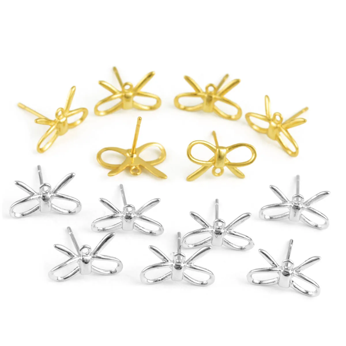 1 пара 8x14 мм простые серьги-бантики из меди с подвеской универсальное модное