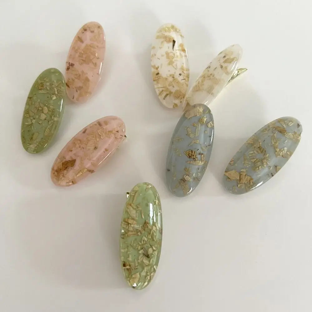 

Korean Style Oval Duckbill Clips Japanese Y2K Gold Foil Hair Accessories Colorful Children