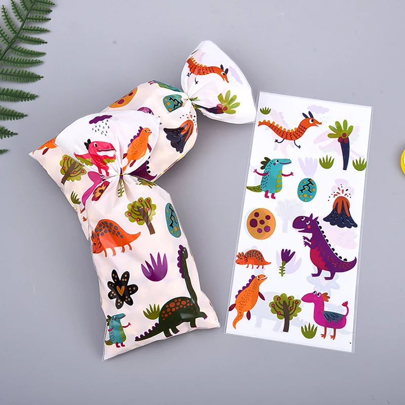 

25PCS Cute Dinosaur Plastic OPP Gift Bags Dino Roar Candy Cookies Packaging Bag Kids Jungle Animal Birthday Party Decorations