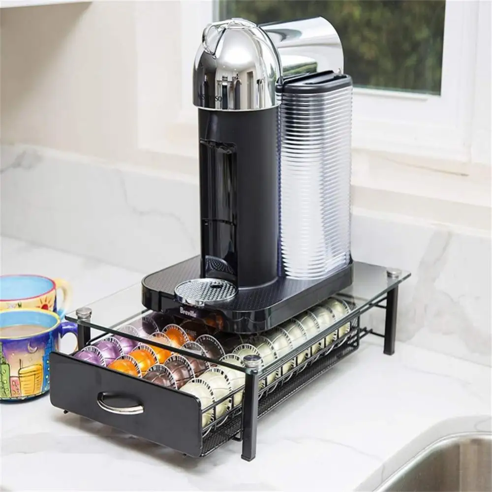 

Coffee Machine Base Storage Box 40 Capsules Drawer Type Coffee Capsule Holder Capsules Coffeware Sets Kitchen Bar Box Drawer