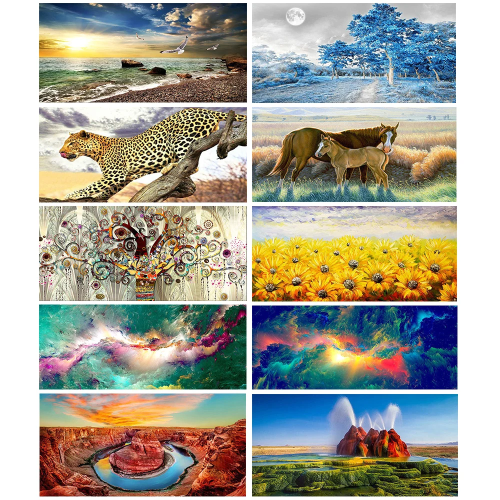 

DIY 5D Diamond Painting Sunset Flower Animal Scenery Picture Full Square/round Diamond Embroidery Mosaic Cross Stitch Home Decor