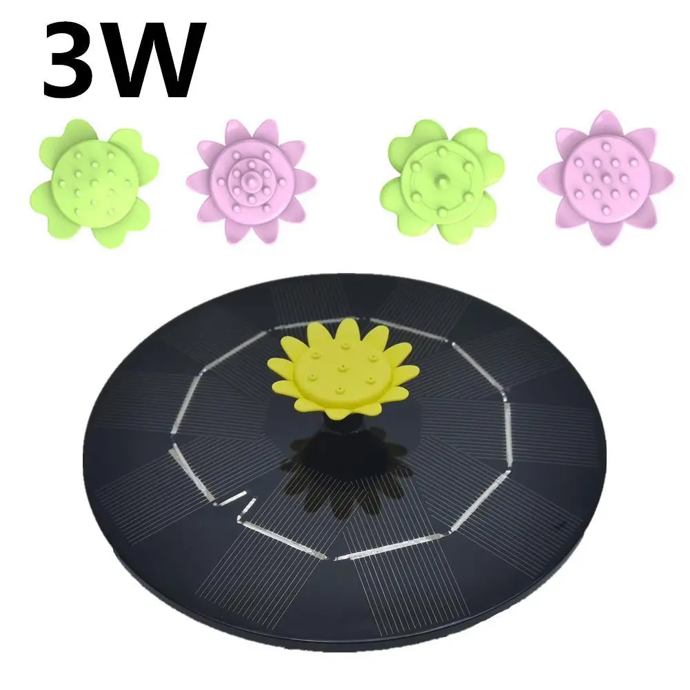 

3w Solar Fountain with 9 Flower Shape Nozzles High Power Floating Pool Fountain For Bird BathPond Pool Fish Tank Garden