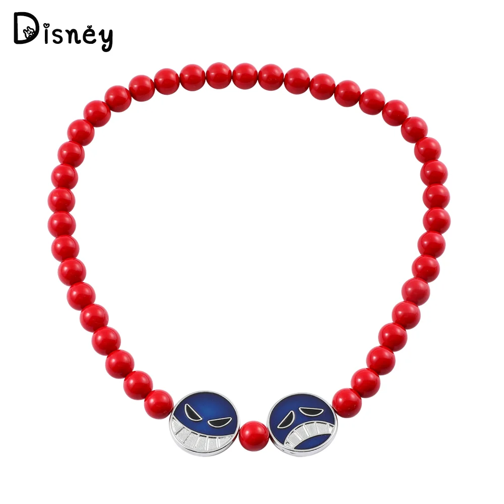 

Anime Portgas D Ace Red Beads Necklace White Beard Badge Pendant Necklace Jewelry Cosplay Props Charm Accessories Quality Gifts