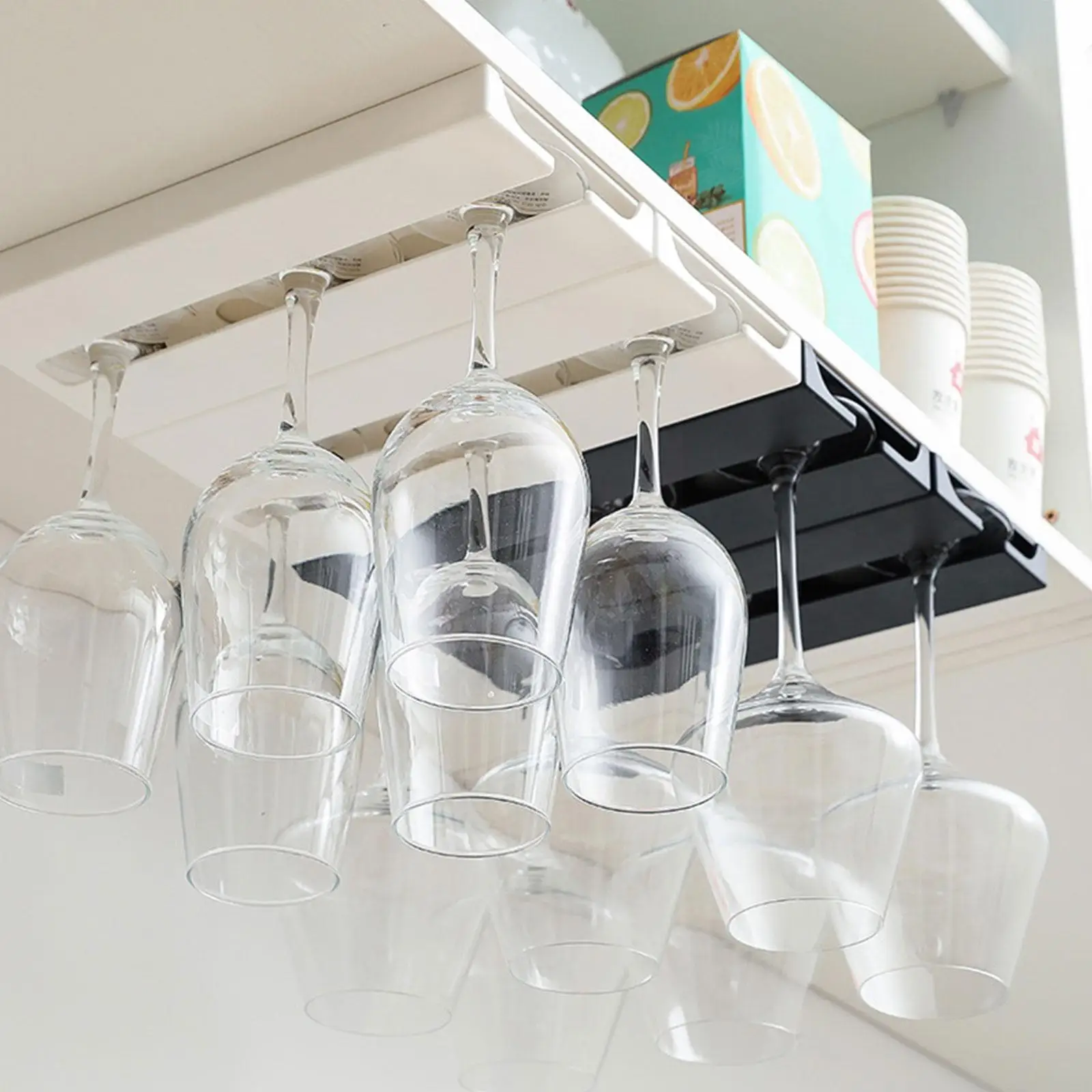 

Kitchen Accessories Wall Mount Wine Glasses Holder Organizer Stemware Classification Hanging Rack Cup Glass Cupboard Punch- J0h1