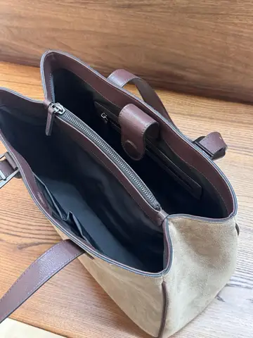 Женская замшевая сумочка из воловьей кожи с изысканным декором из бисера