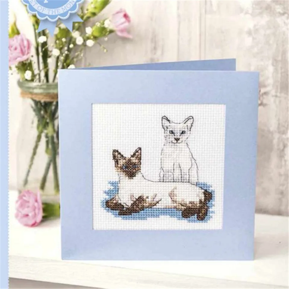 

CD440 Cross Stitch Kit Package Greeting Cards Needlework Counted Cross-Stitching Kits Christmas Mother's Father's Day Birthday