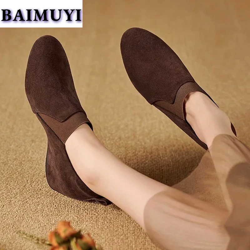 Женские Элегантные замшевые туфли повседневные лоферы на танкетке брендовые