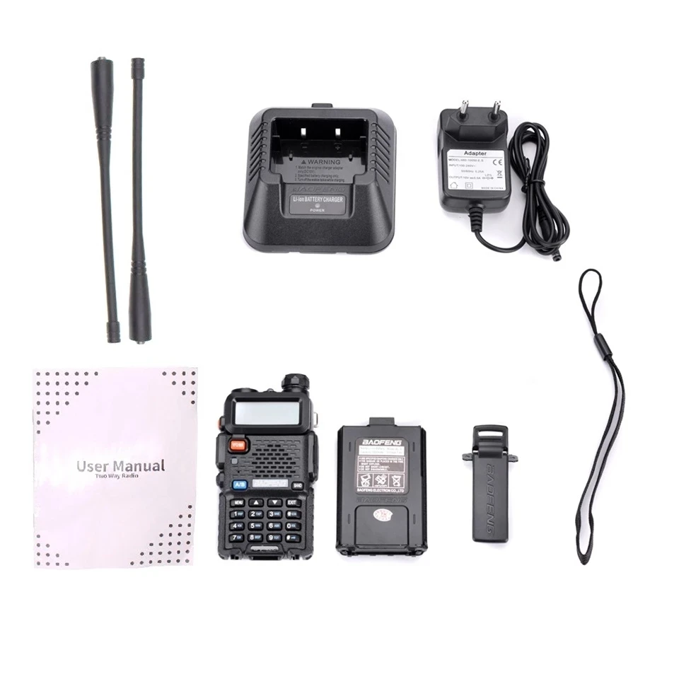 Original Baofeng UV-5R Dual Antenna Walkie Talkie VHF 136-174Mhz & UHF 400-520Mhz Ham Radio Scanner BF UV5R
