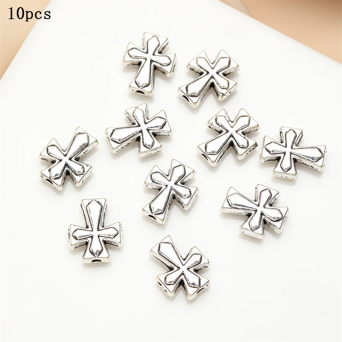 

10 vintage silver cross DIY handmade necklace bracelet pendant accessories
