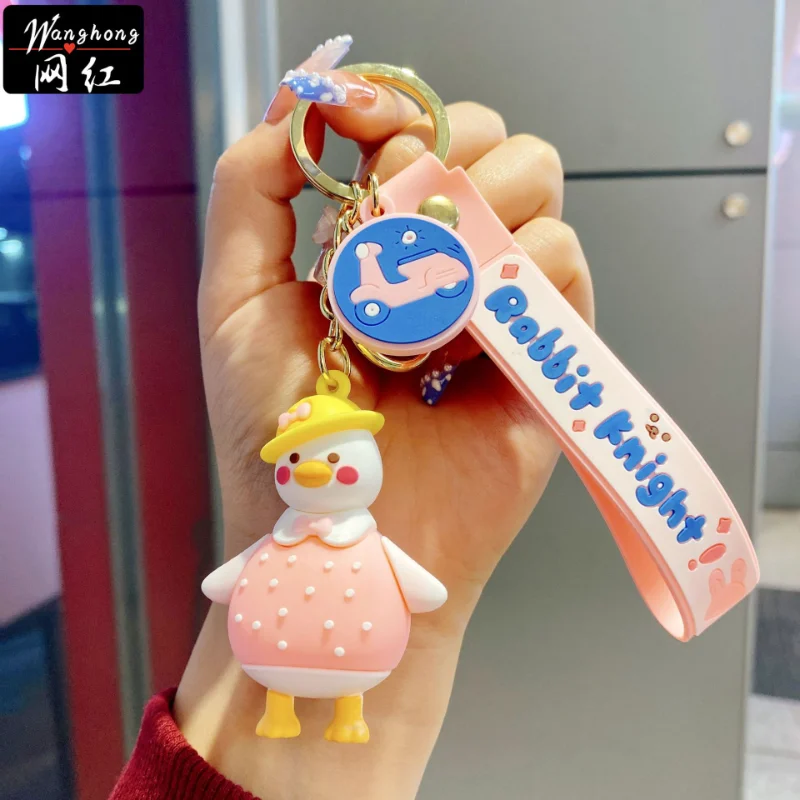 

Men's Car Trend Cute Girlfriends Cartoon Takeaway Duck Keychains Resin Fashion Women's Bag Pendant Jewelry Ornaments Key Chains