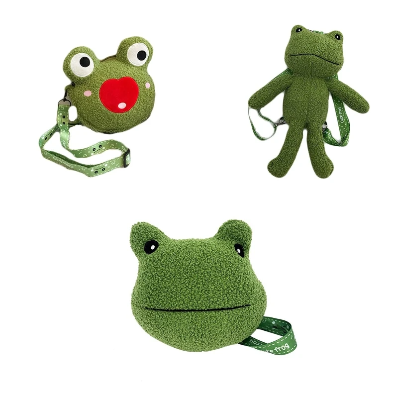 

Novelty Ugly Cute for Frog Messenger Bag Cartoon for Doll Shoulder Bag Plush Handbag for Doll Plush Bag Gift for Anniver