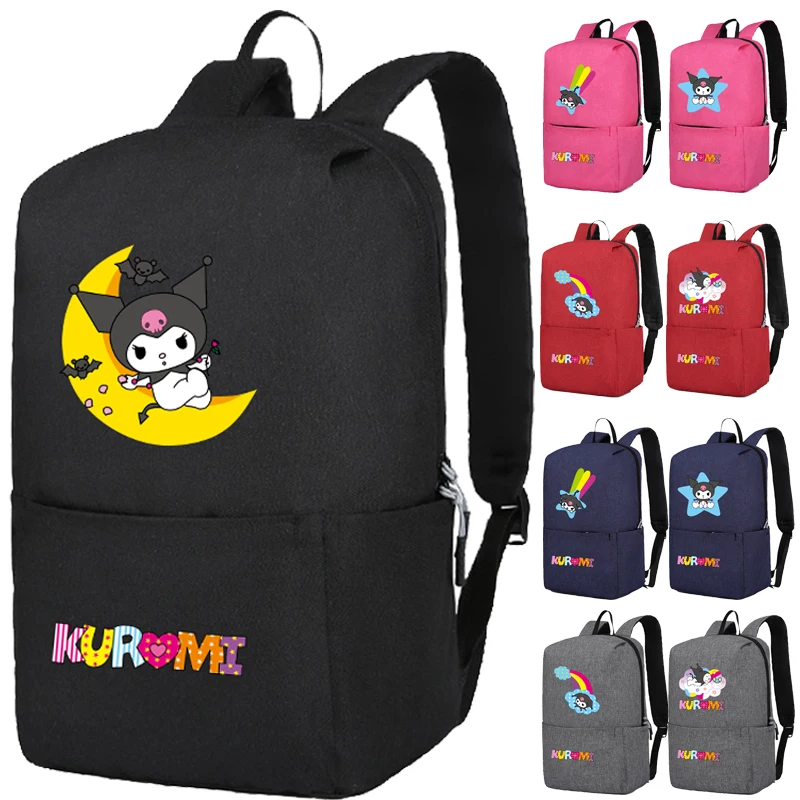 

Аниме Sanrio Cinnamoroll рюкзаки для девочки, вернуться в школу, мультфильм Kawaii Kuromi студенческий рюкзак, школьная сумка, дорожная сумка, Подростковый подарок