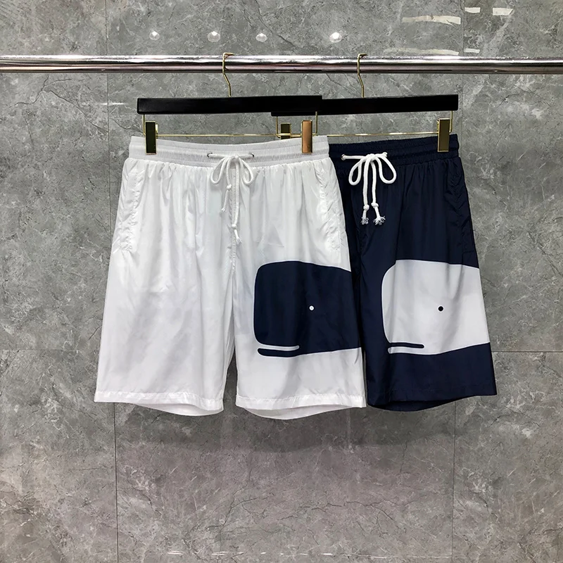 THOM TB ShortsSummer Men's Shorts Fashion Brand Male Shorts Custom Casual Whale Designs Printing Thin Quick Dry Boardshorts