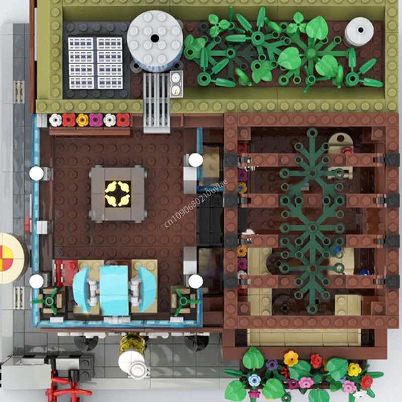 MOC модульный пивоварня и магазин пиццы кирпичи игрушки креативная городская