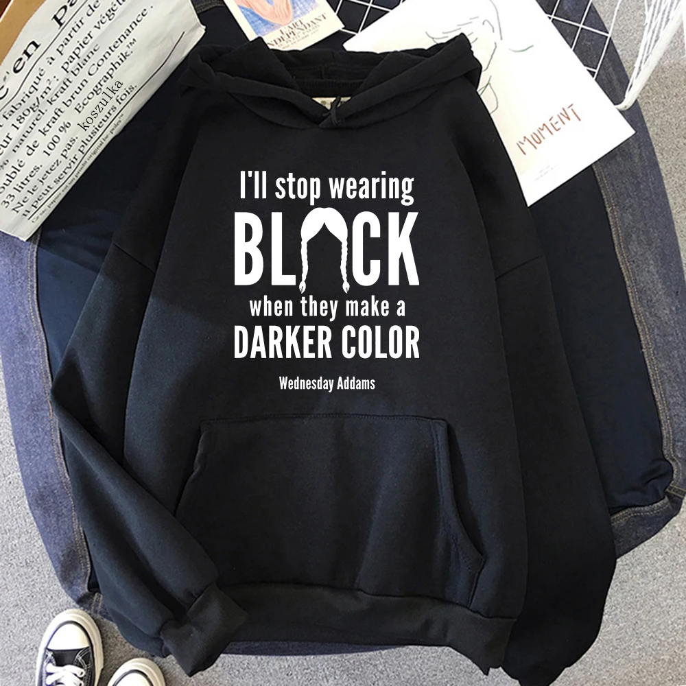 

Wednesday Addams Hoodie Fashion Women Harajuku Aesthetic Graphic Halloween Hoodies Unisex Autumn Winter Sudadera Sweatshirt Tops