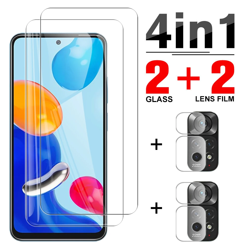 

4 в 1 закаленное стекло для Xiaomi Redmi Note 11 защита для экрана для Redmi Note 11 10 Pro Max 11 S 10S Защитная пленка для объектива камеры