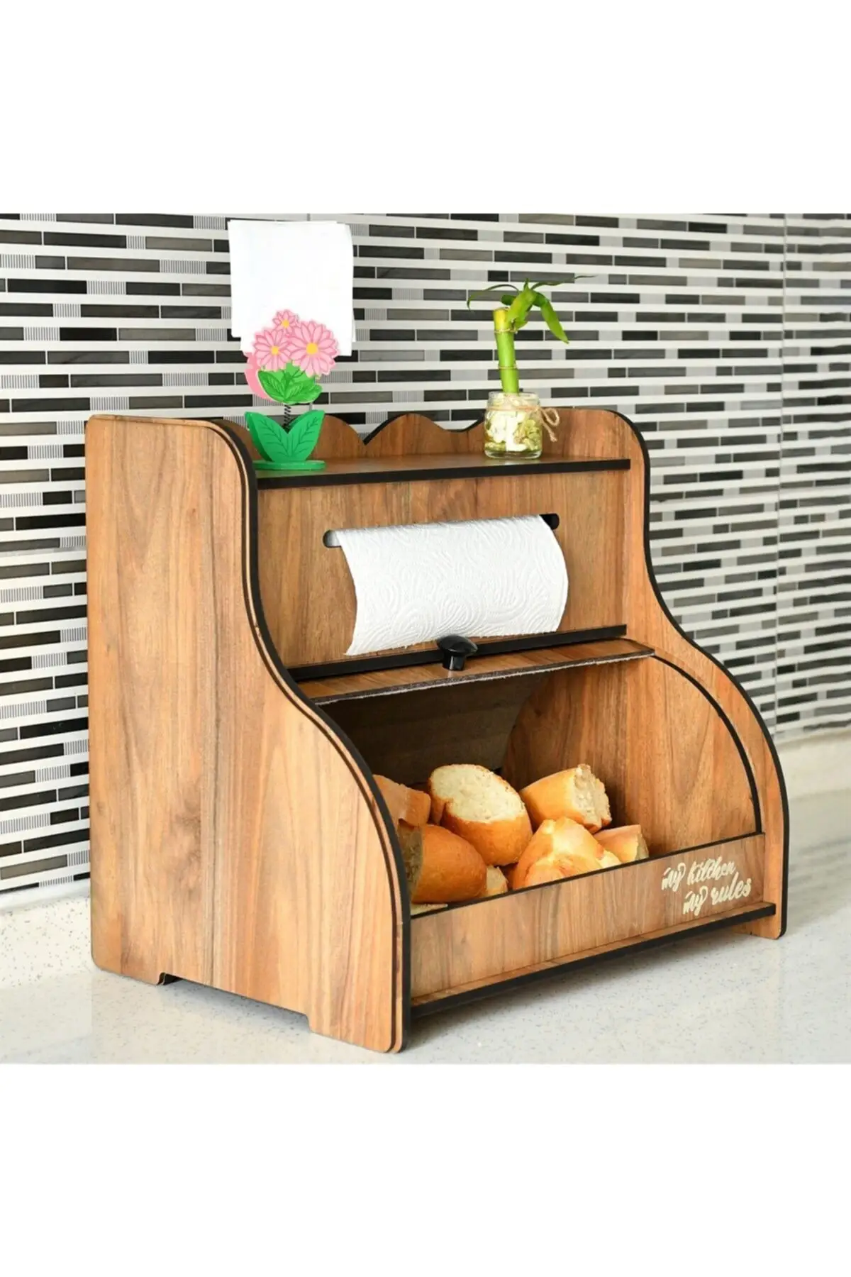 Многофункциональный деревянный кухонный органайзер коробка для хранения хлеба