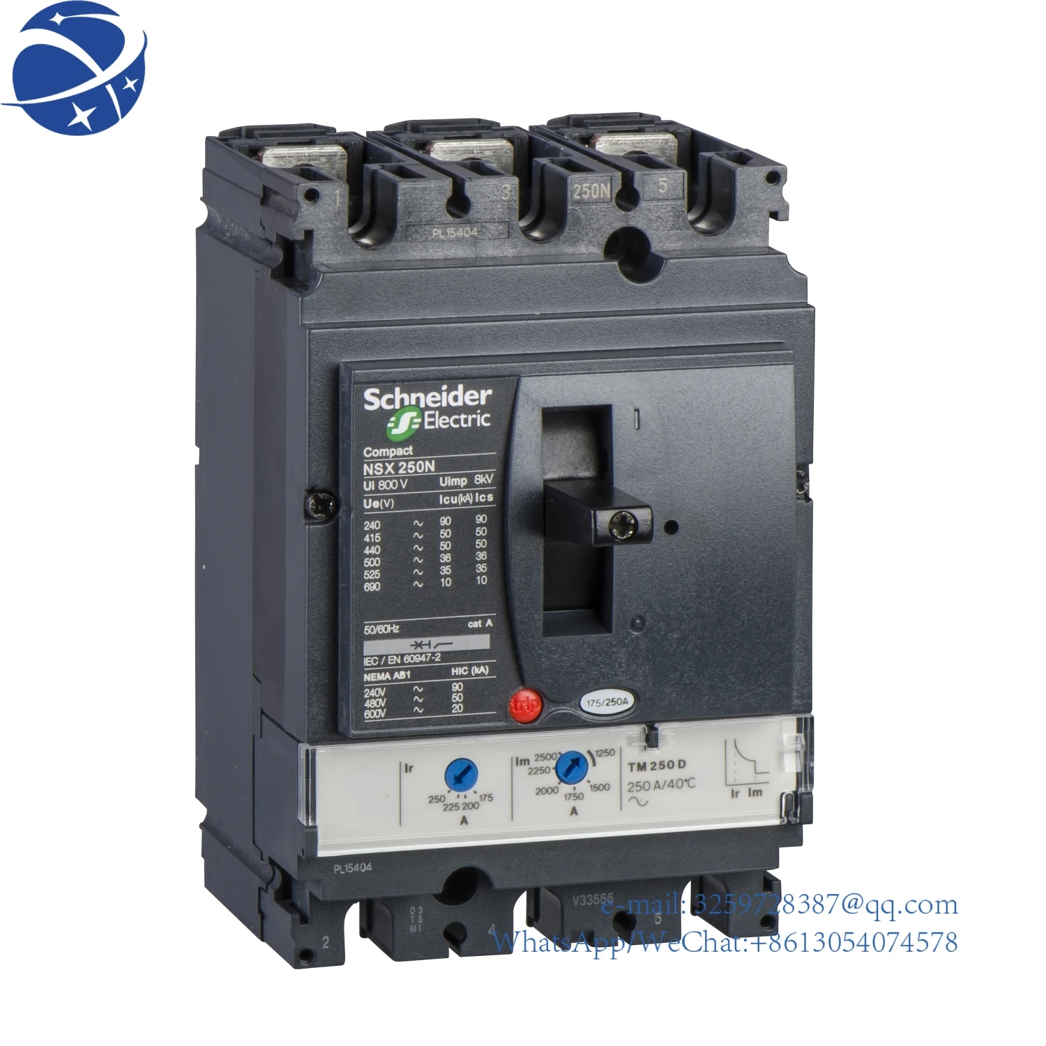 

LV431830 Circuit breaker Compact NSX250N - TMD - 250A - 3 poles 3d 50KA NSX250N TM250D 3P3D