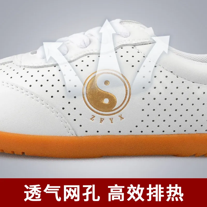 Cowhide Women Men Martial Arts Tai Ji Wing Chun Shoes Exercise Fitness Jogger Casual Sneakers Wushu Kungfu Taewondo Karate Shoes