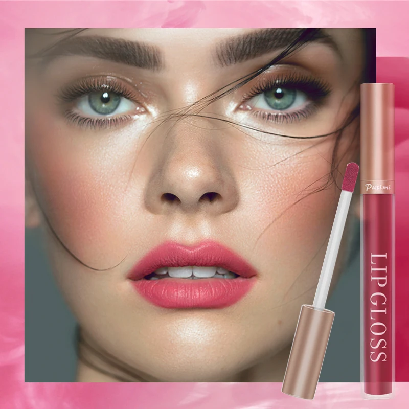 

PUTIMI Lips Makeup Lipstick Lip Gloss Long Lasting Moisture Cosmetic Lipstick Sexy Red Lipgloss Matte Velvet Lipstick Waterproof