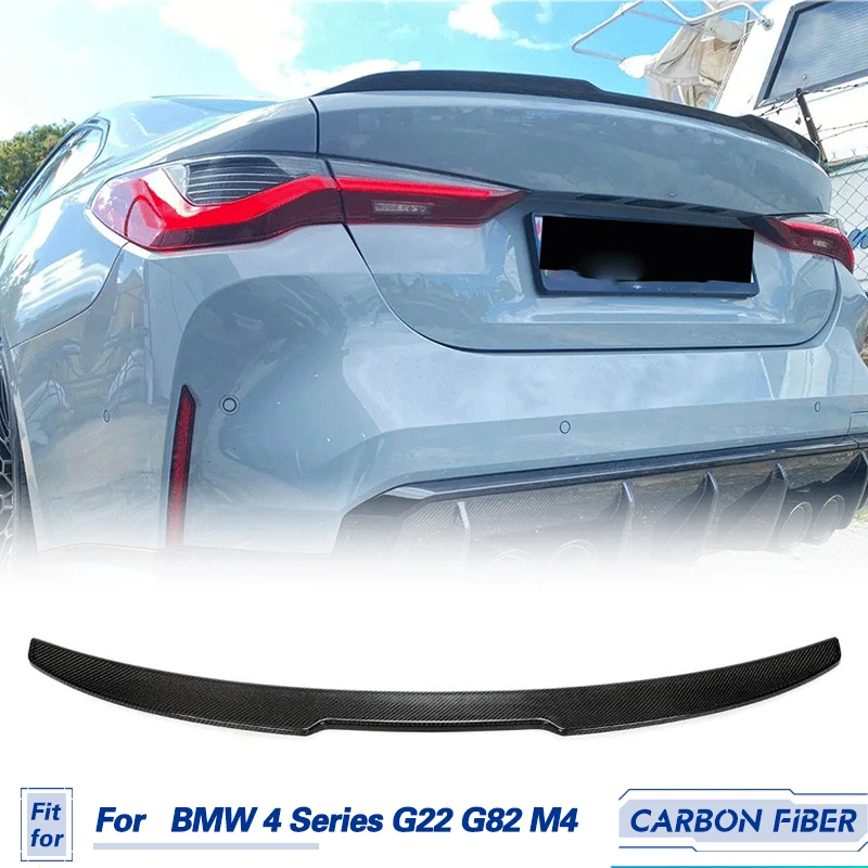 

Car Rear Trunk Spoiler Wings Carbon Fiber for BMW 4 Series G22 G82 M4 430i M440i Coupe 2-Door 2021-2023 Rear Boot Lid Wing Lip