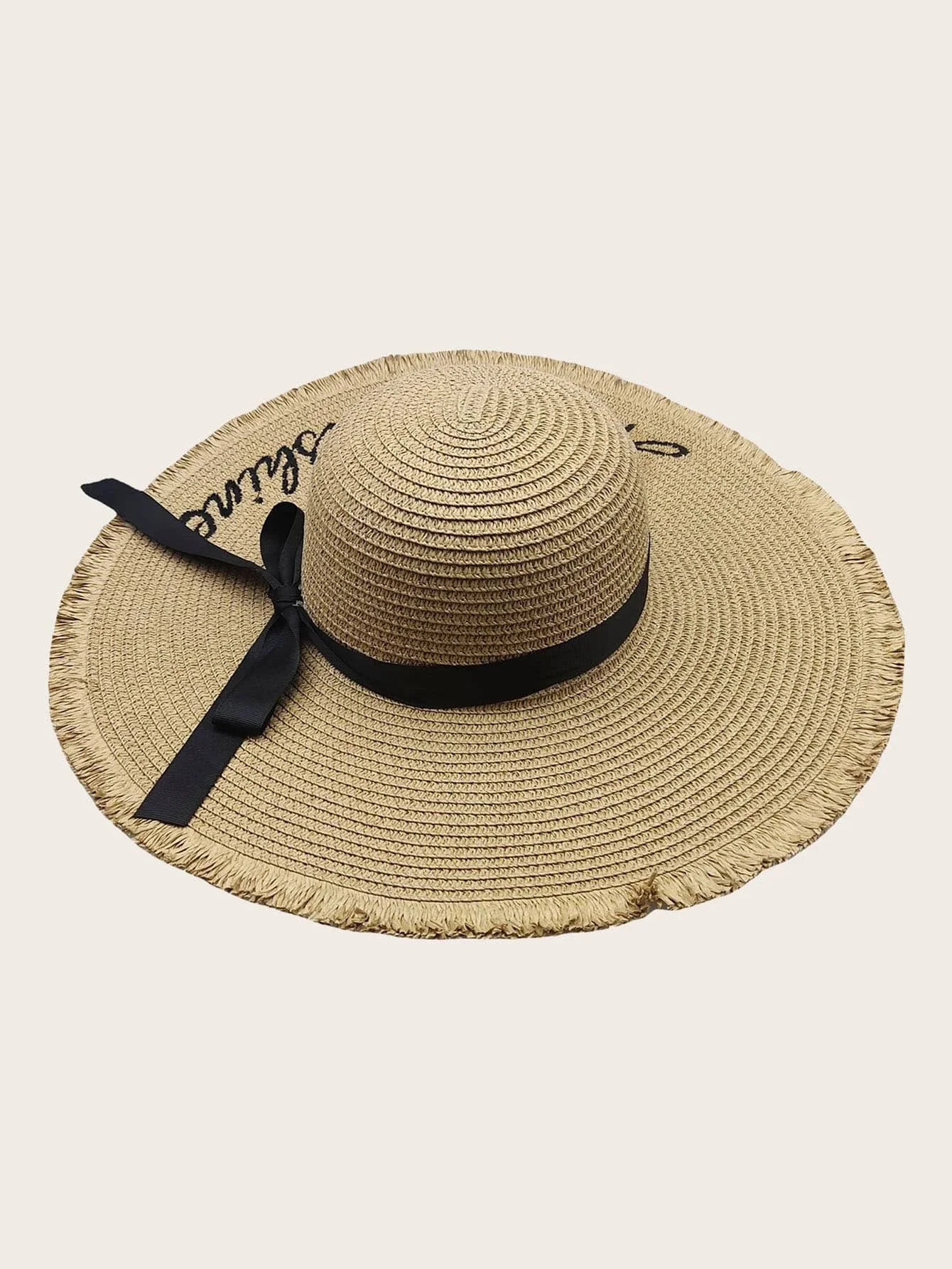 

Hats gorras sombreros capsLetter Embroidered Wide Brim Straw Hat