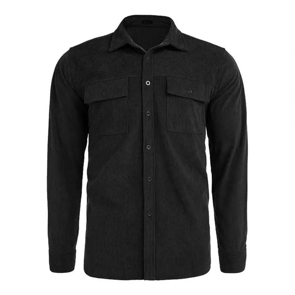 

Lapel Jacket Stylish Men's Single-breasted Jackets with Lapel Collar Loose Fit Multiple Pockets for Fall Spring Fashion Casual