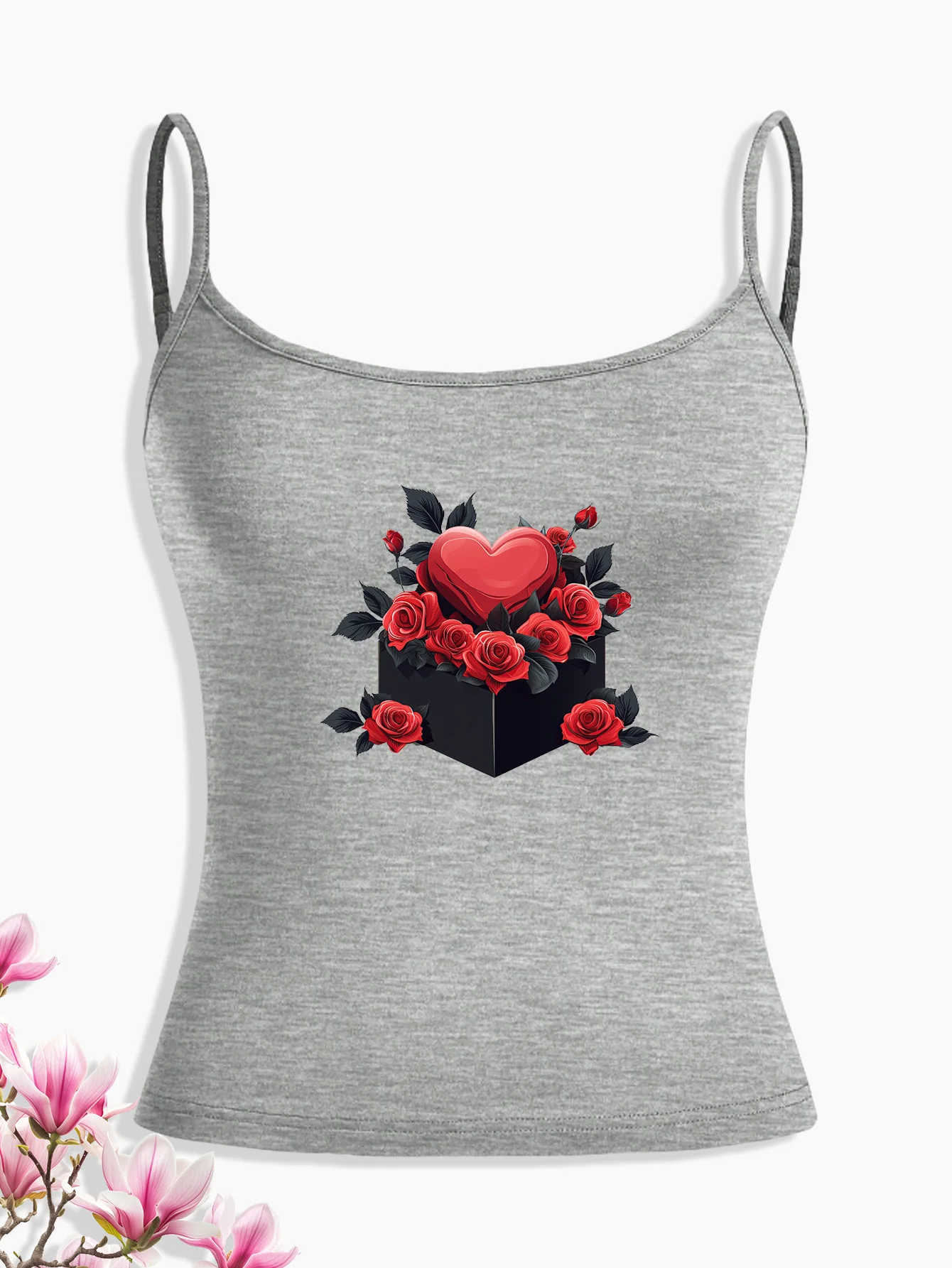 4 шт./упаковка женский топ с цветочным принтом |