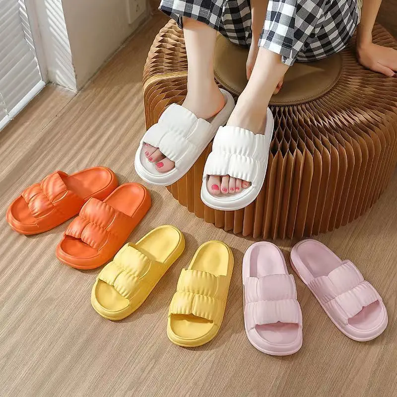 

Girls Boys Adult Platform Cloud Slippers Bathroom Home Slippers Non-slip Flip Flops Sandals Couples Fashion Soft Sole EVA