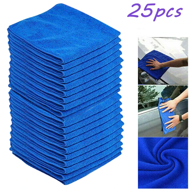 

25PCS 30*70cm Super Large Size Microfiber Cleaning Auto Wash Detail Soft Cloth Scouring Cloth Car Product Glass Accessorie New
