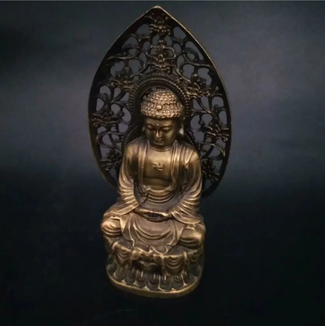 Фото Китайская бронзовая медная статуя ручной работы Rulai Buddha 8. №1