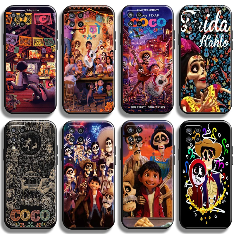 

Disney Coco Miguel Riveras Phone Case For Samsung Galaxy M12 Funda Cases Soft Liquid Silicon Carcasa Shell TPU Black Coque