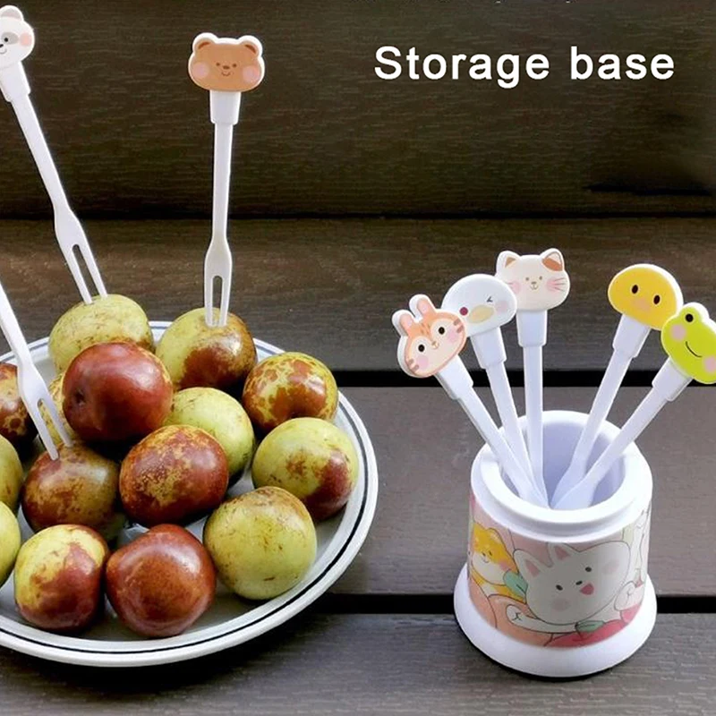 

8pcs/set Cute Animal Fruit Fork Kids Snack Dessert Decoration Forks Toothpick Lunch Salad Decoration Accessories Cake Picks