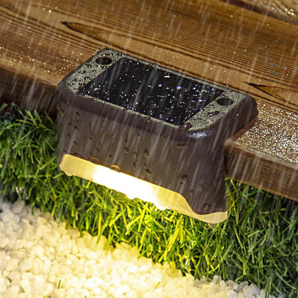 

Solar Stair Lamp LED Step Deck Lights Outdoor Waterproof Wall Light Garden Landscape Step Solar Lighting Fence Step Night Light
