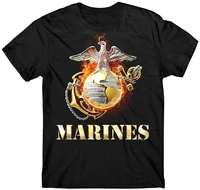 us marine corps eagle globe and anchor flame badge printed t shirt summer cotton short sleeve o neck mens t shirt new s 3xl