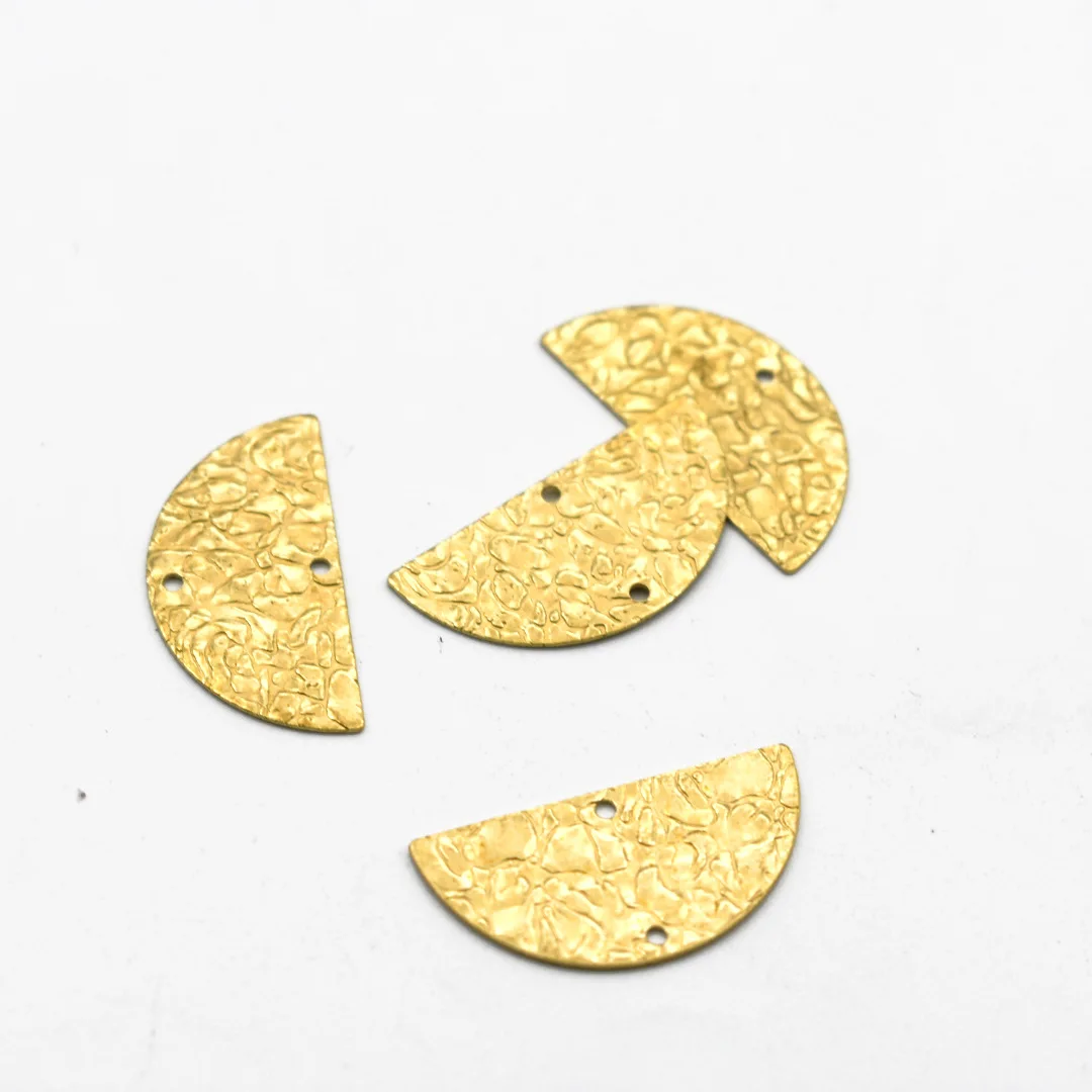 

20Pcs Brass Hammered Half Round Charms Connector Pendant For Jewelry Findings Making DIY Earrings Bracelet Handmade Supplies