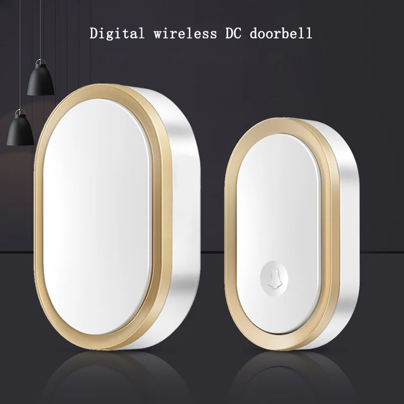 

Digital Wireless DC Doorbell Household Waterproof Flashing Door Bell Elderly Pager Strong Penetration Dual Power Supply System