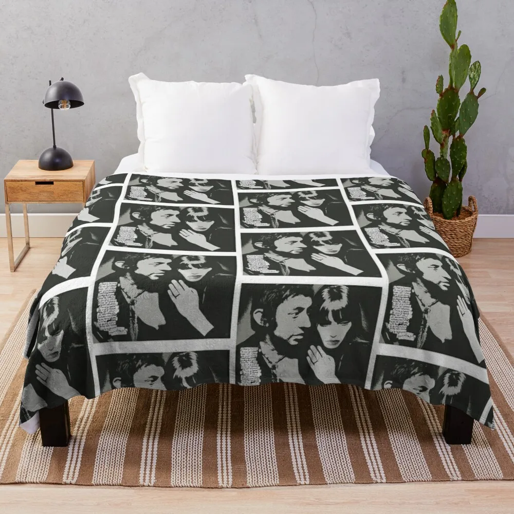 Serge Gainsbourg &amp Jane Birkin Je tɺime moi non plus noir blanc плед мягкий манга декоративные одеяла для