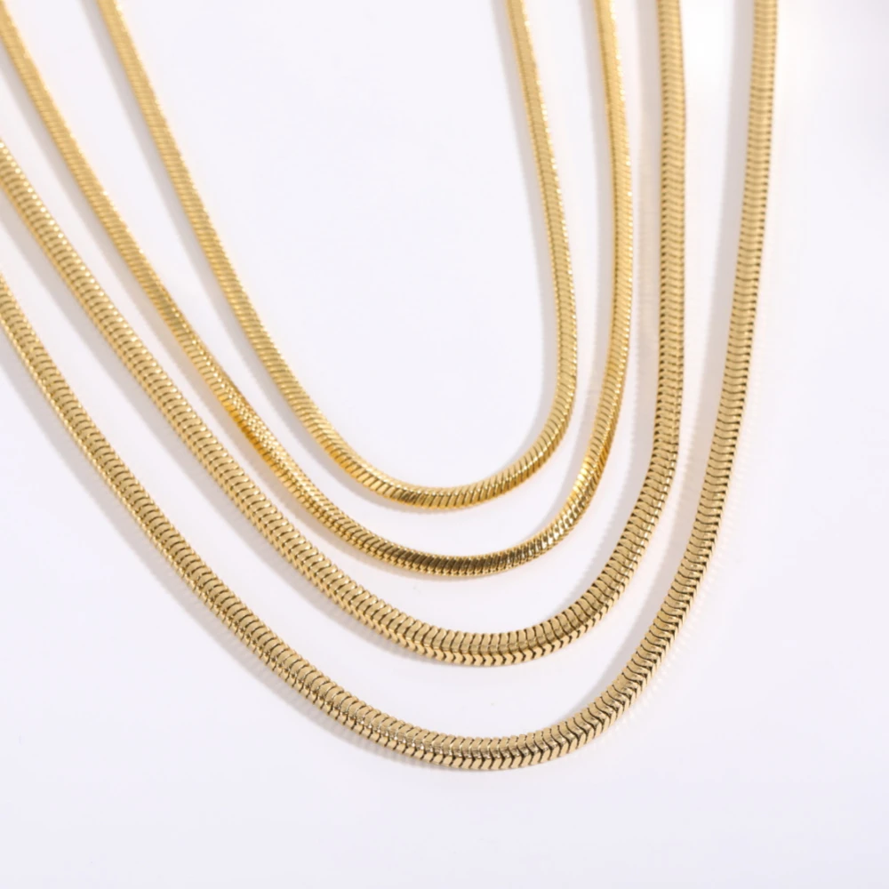 

Popular Snake Bone Chain Necklace Stainless Steel Plating 18K Gold Choker Women Men Fashion Accessories Party Birthday Gift