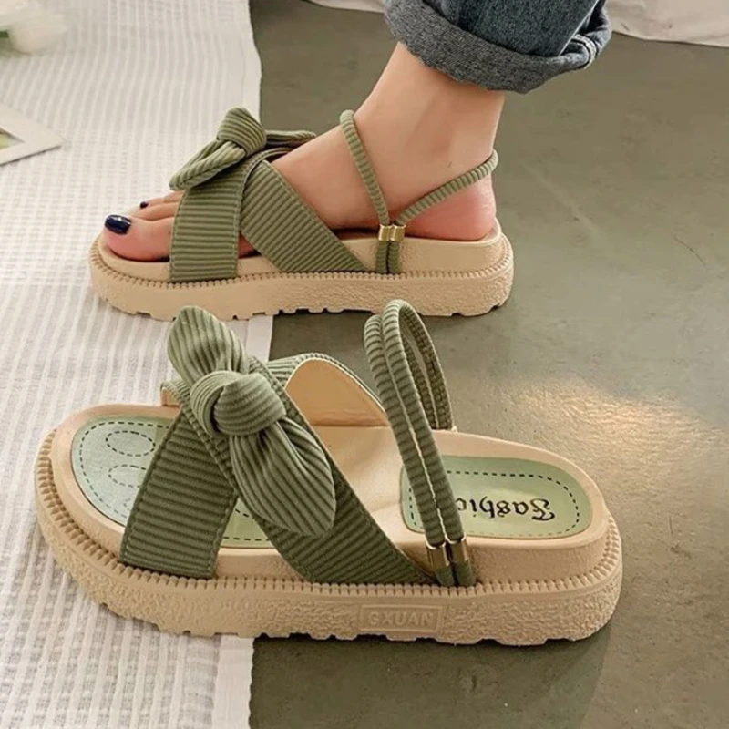 

Sandias De Tacon Internet Hot Women Shoes Summer Fairy Style 2023New Improve Fashion Student Platform Roman Lady Sands Flat Shoe