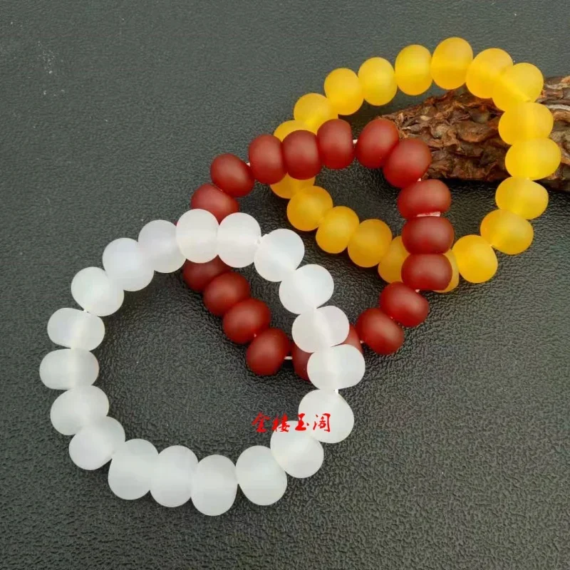 Ювелирные изделия изысканный агат счеты бусины матовый телесный цвет насыщенное