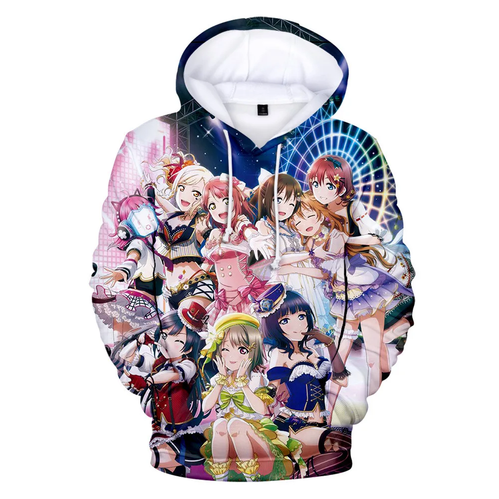 

Толстовка LoveLive, свитшот с 3D принтом, уличная рубашка в стиле хип-хоп, толстовка с капюшоном, Мужская/женская модная одежда с мультяшным рисун...