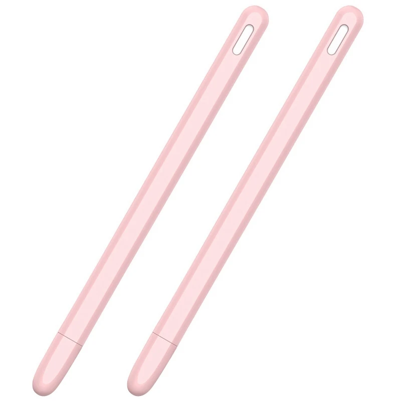 

2X Stylus Pen Protective Cover For Apple Pencil 2 Cases Portable Soft Silicone Pencil Case Accessory Pink