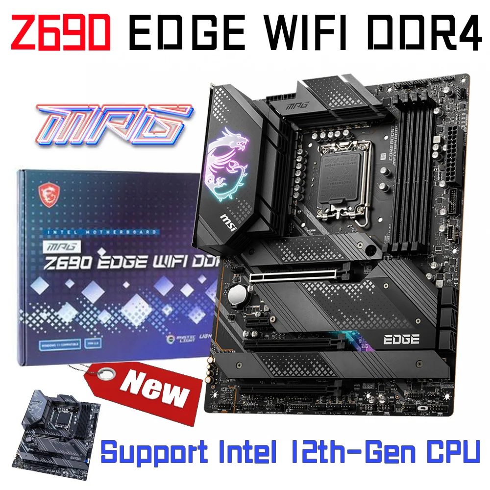 

MSI LGA1700 Motherboard MPG Z690 EDGE WIFI DDR4 Support i9 CPU Intel Z690 DDR4 128GB Gaming motherboard 5200MHz M.2interface New