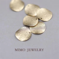 mimo jewelry gold plated solid wave frosted wafer single hole small wafer copper plated 14k gold diy accessory
