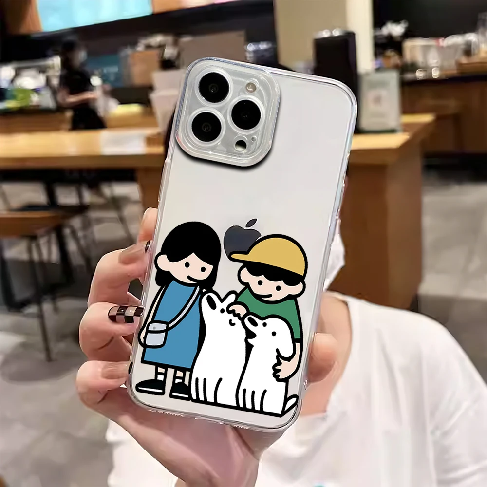 M-Matsui Art Dog Transparent Soft Shell For iPhone Plus 11 13 12 14 15 16 Pro XS Max