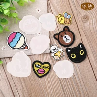 100pcslot anime embroidery patch letter clothing decoration accessory animal cat balloon bee bear iron heat transfer applique
